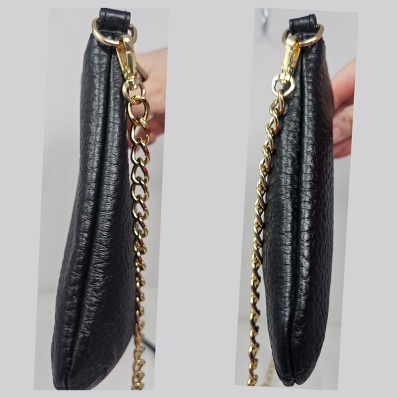 Lodis Emily 5 In 1 Convertible Black Pebbled Leather Chain Strap Crossbody Bag - Picture 3 of 8